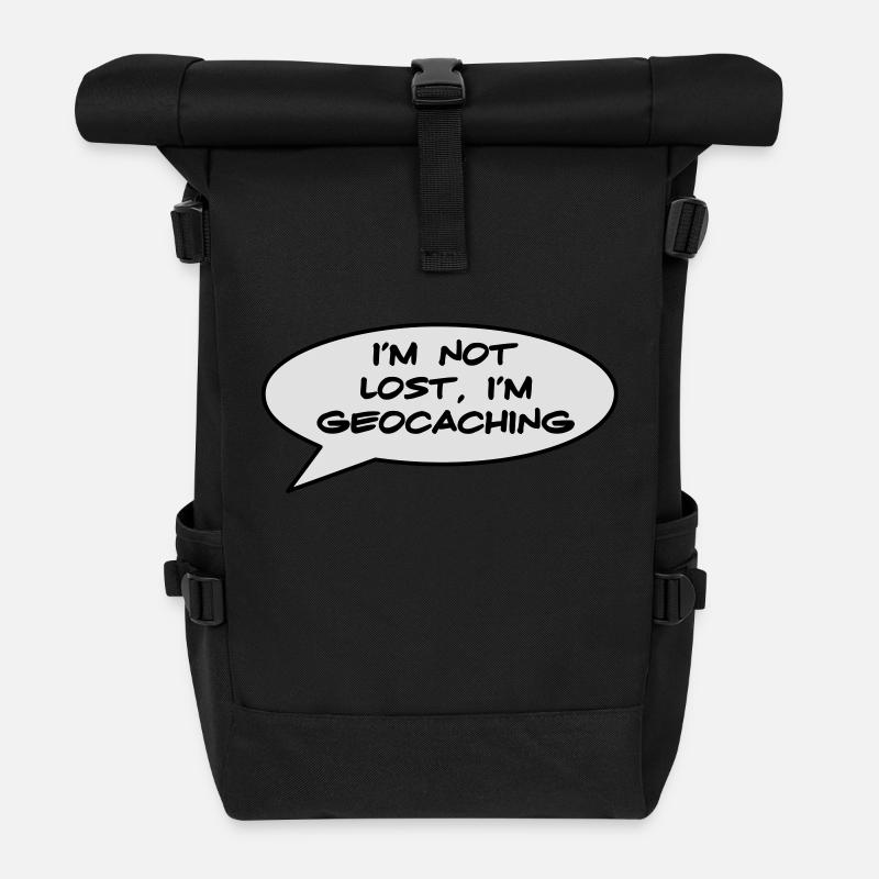 Geocaching - Sac à dos roll top - noir