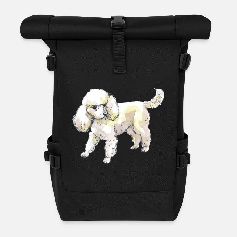 caniche - Sac à dos roll top - noir