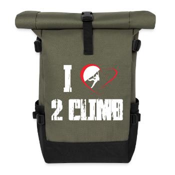 Klettern Felsklettern Freeclimbing - Rolltop Rucksack - Olive/Schwarz - Vorne