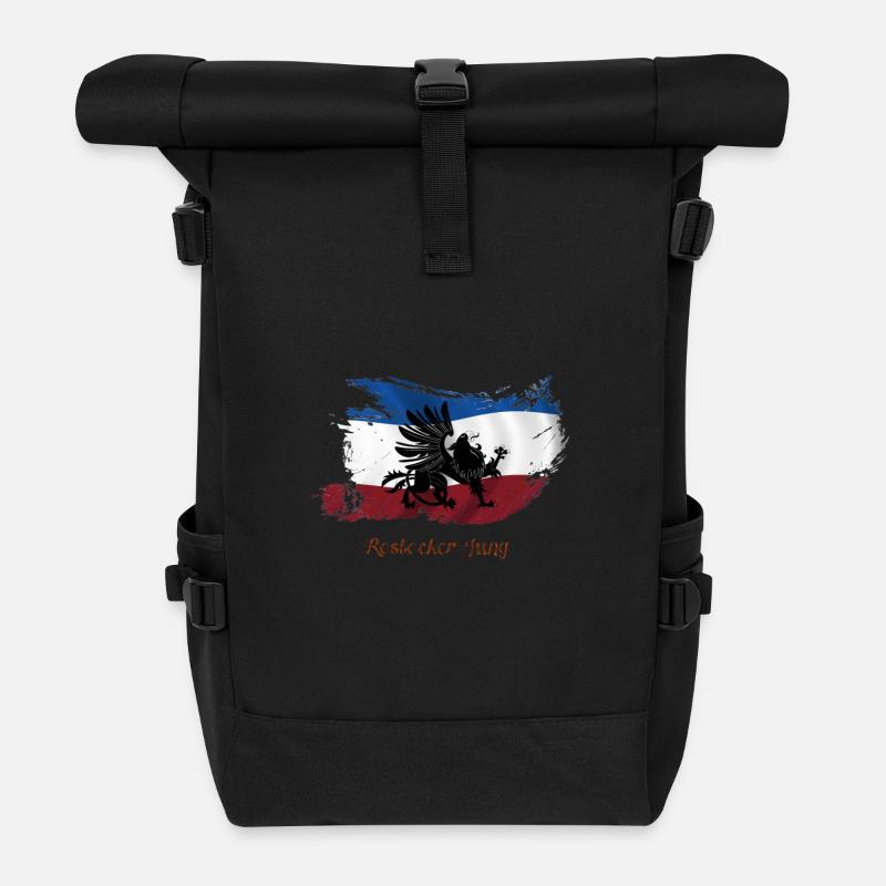 rostocker_jung_orange - Rolltop Rucksack - Schwarz