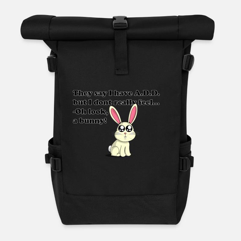 ADD bunny - Sac à dos roll top - noir