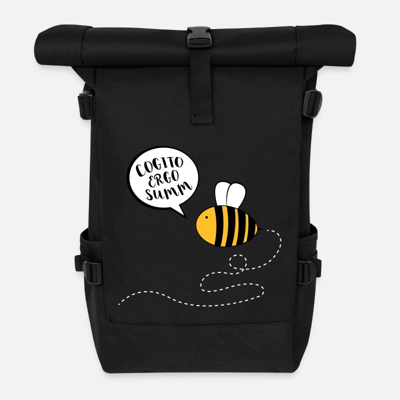 Philosophie Sokrates Biene Lustiger Spruch Tier - Rolltop Rucksack - Schwarz