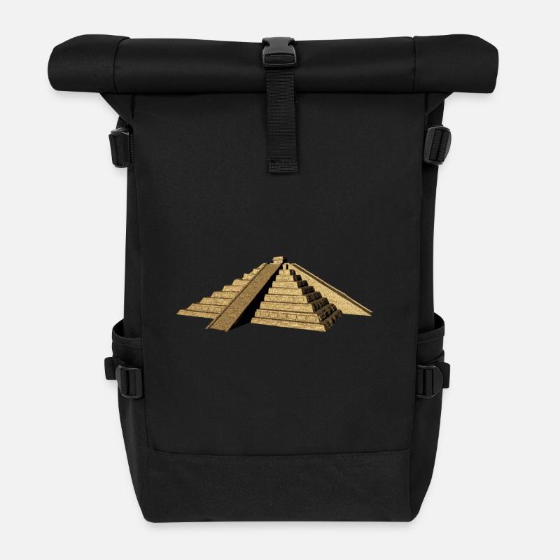 maya pyramide gold - Rolltop Rucksack - Schwarz