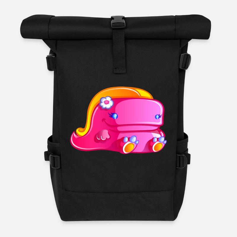 Fleurette le dinosaure - Sac à dos roll top - noir