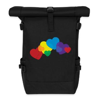 balloon hearts rainbow - Sac à dos roll top - noir - Devant