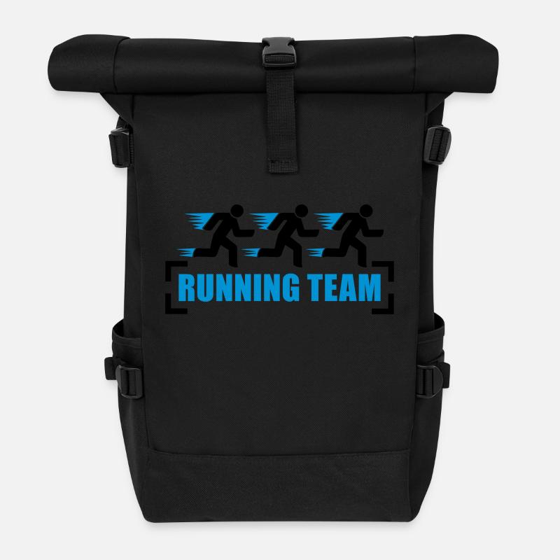Running Team - Rolltop Rucksack - Schwarz