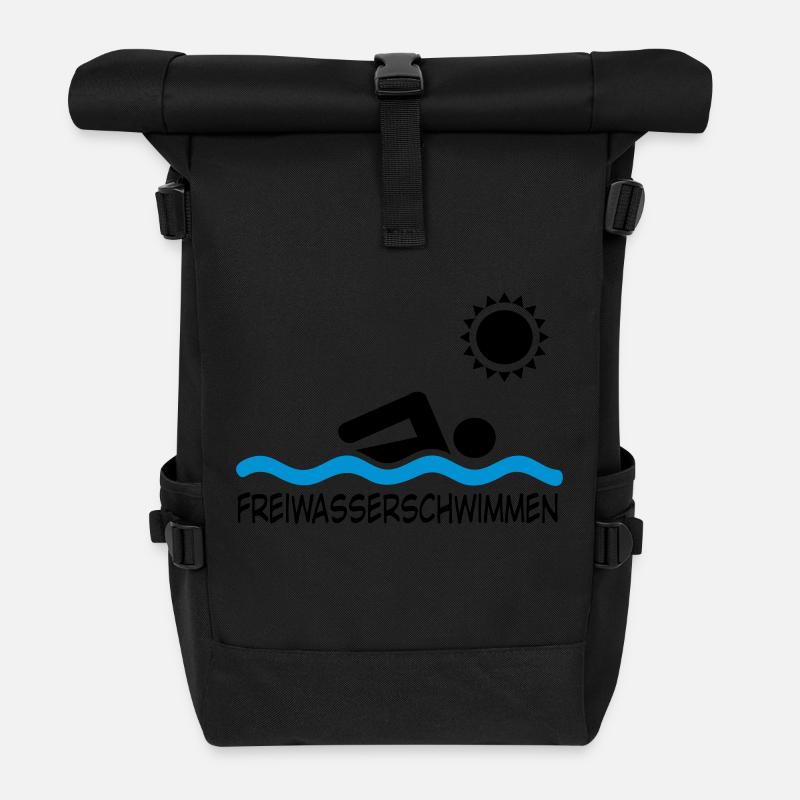 Ouvrir piscine d'eau - Sac à dos roll top - noir