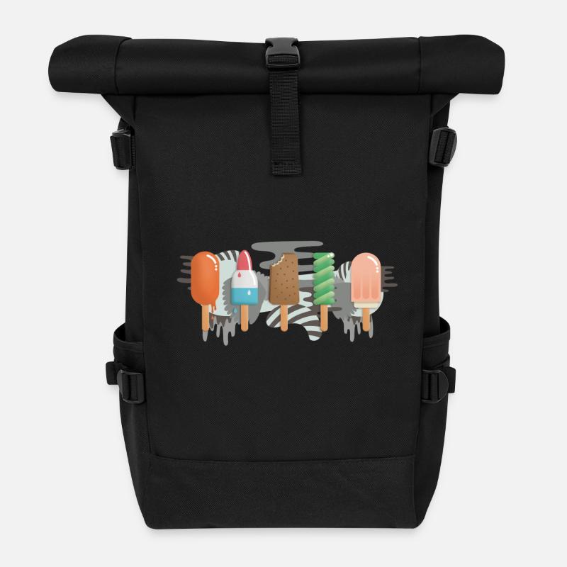 Eis am Stiel - Rolltop Rucksack - Schwarz