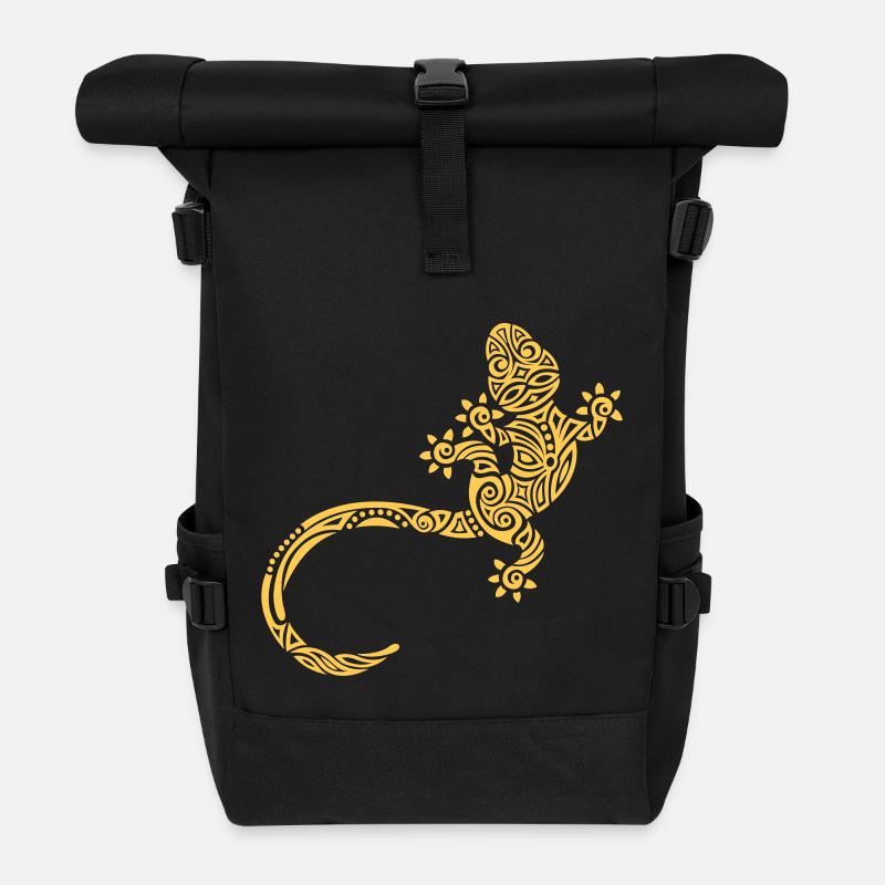 Ethno Gekko - Rolltop Rucksack - Schwarz