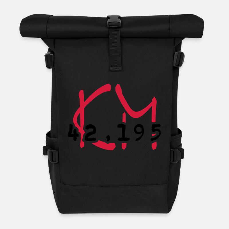 Marathonstrecke / marathon distance 42,195 km (2c) - Rolltop Rucksack - Schwarz