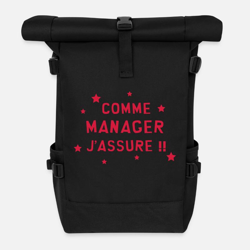 Patron / Chef / Manager / Société / Patronne - Sac à dos roll top - noir