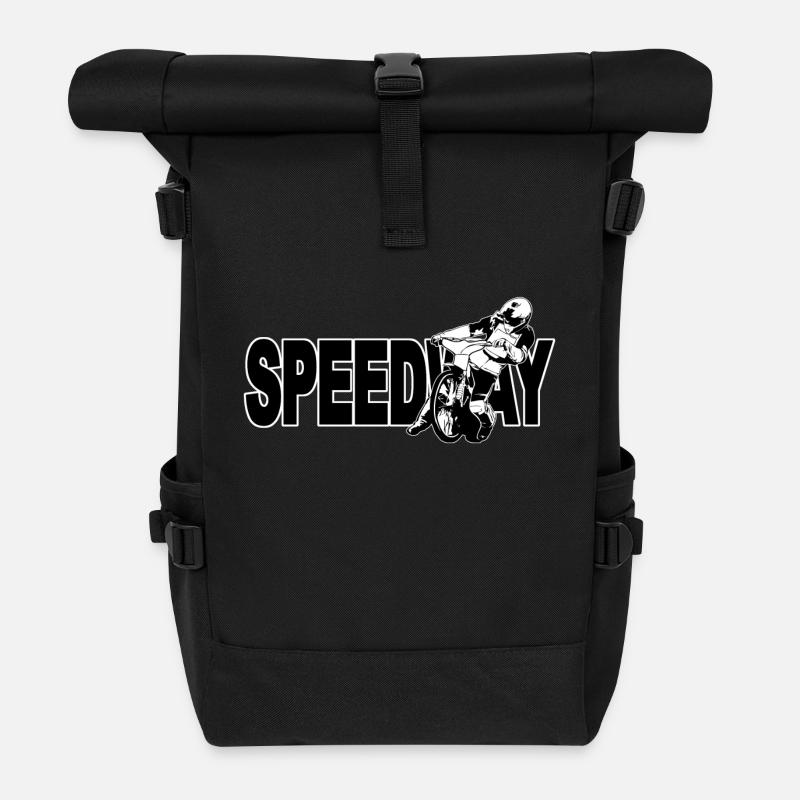 Speedway Racing - Roll Top Backpack - black