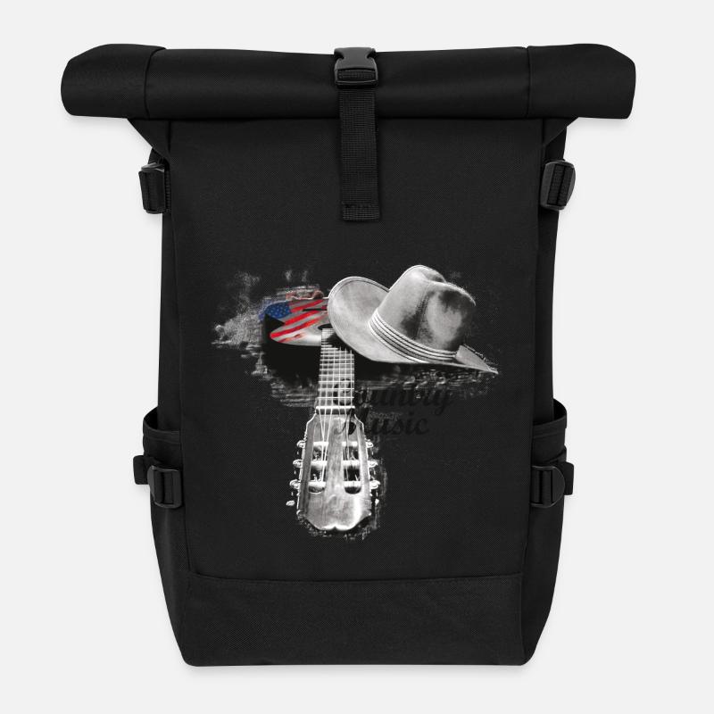 (kl_linedance38b) - Rolltop Rucksack - Schwarz