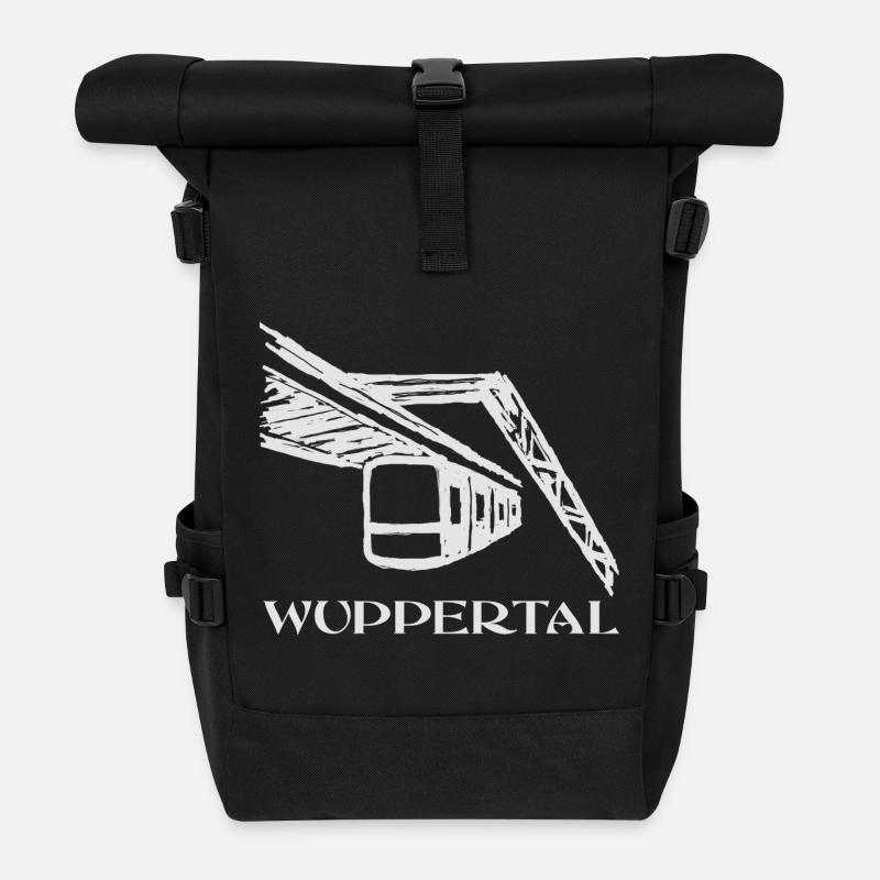 Schwebebahn - Rolltop Rucksack - Schwarz
