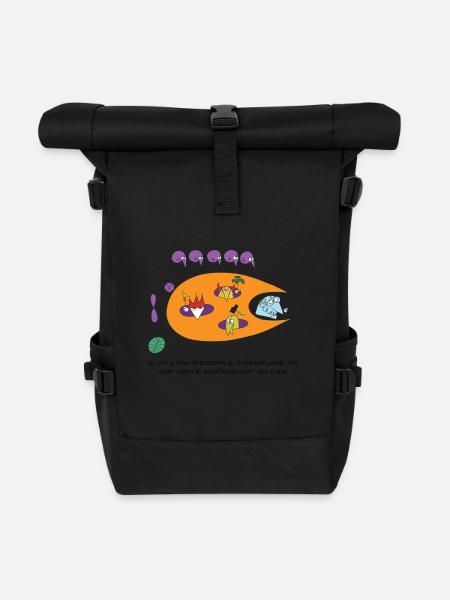 Lune volante Shadoks - Sac à dos roll top - noir
