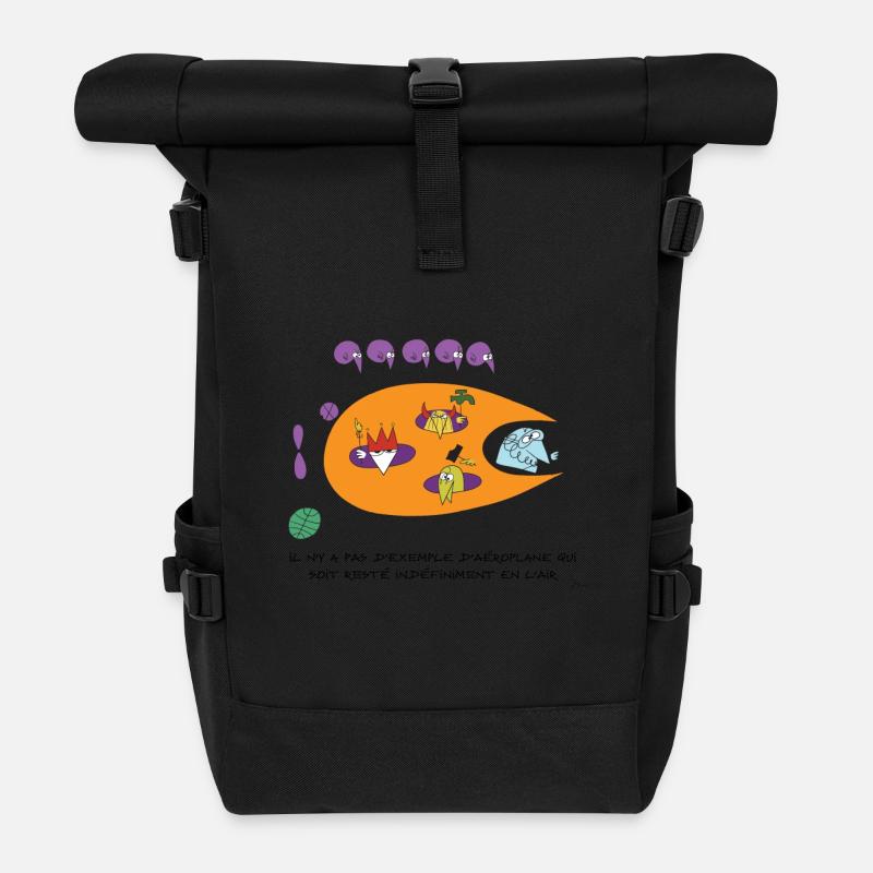 Lune volante Shadoks - Sac à dos roll top - noir