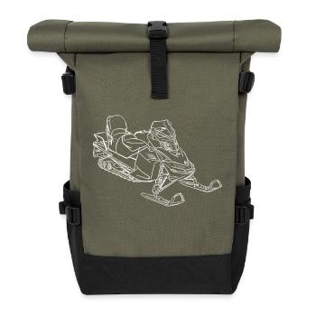 Snowmobile Ski Doo - Rolltop Rucksack - Olive/Schwarz - Vorne