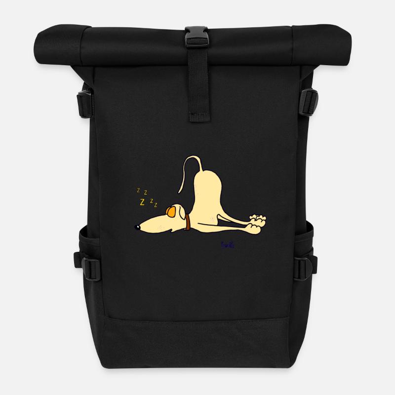 Windhund - nur schlafen - Rolltop Rucksack - Schwarz