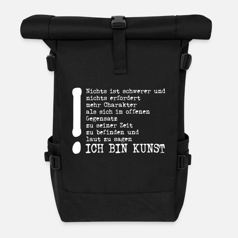 Tucholsky-Beuys | Sag Ich bin Kunst - Rolltop Rucksack - Schwarz