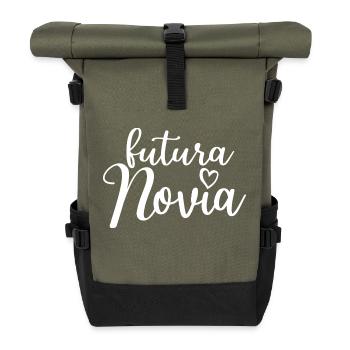 Futura Novia Girlfriend Engagement Wedding Gift - Roll Top Backpack - olive/black - Front