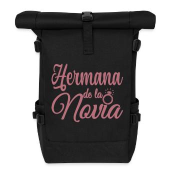 Hermana de la Novia Bride's Sister Wedding Party - Roll Top Backpack - black - Front