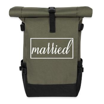 Couple marié assorti Hommes & Femmes Jour de mariage - Sac à dos roll top - olive/noir - Devant