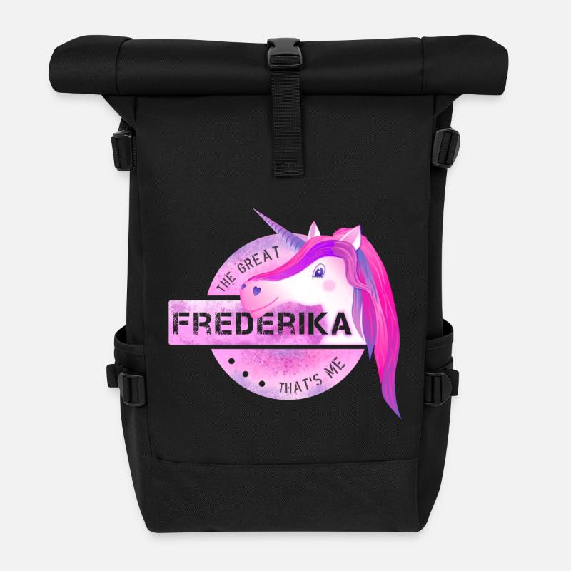 Frederika - Rolltop Rucksack - Schwarz