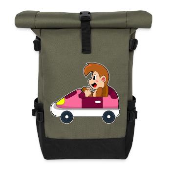 Voiture de singe - Sac à dos roll top - olive/noir - Devant