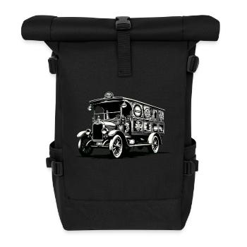 Camion de bière | Cocher de bière - Sac à dos roll top - noir - Devant