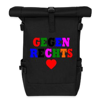 Gegen rechts - Rolltop Rucksack - Schwarz - Vorne