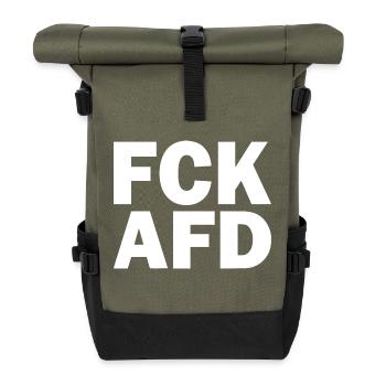 Fck afd - Rolltop Rucksack - Olive/Schwarz - Vorne