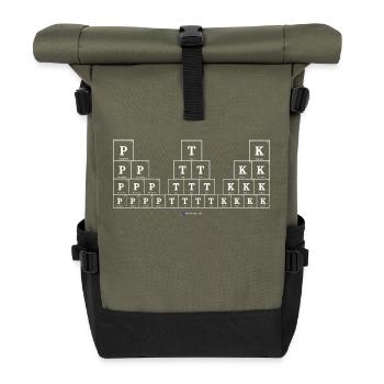 P T K (tissus foncés) - Sac à dos roll top - olive/noir - Devant