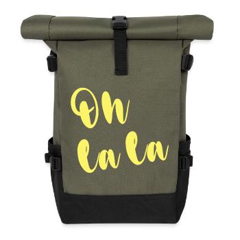 OH LA LA - Roll Top Backpack - olive/black - Front