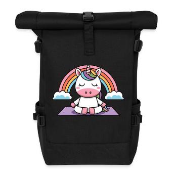 licorne de yoga - Sac à dos roll top - noir - Devant