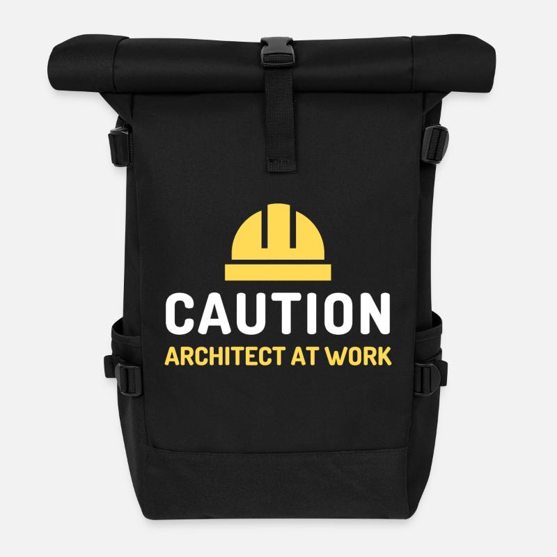architect at work - Roll Top Backpack - black