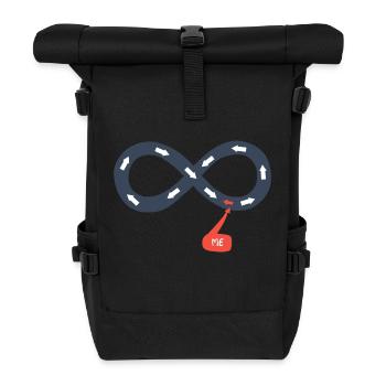 Me and the infinite, against the tide - Roll Top Backpack - black - Front
