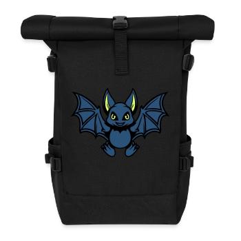 fledermaus comic tier - Rolltop Rucksack - Schwarz - Vorne
