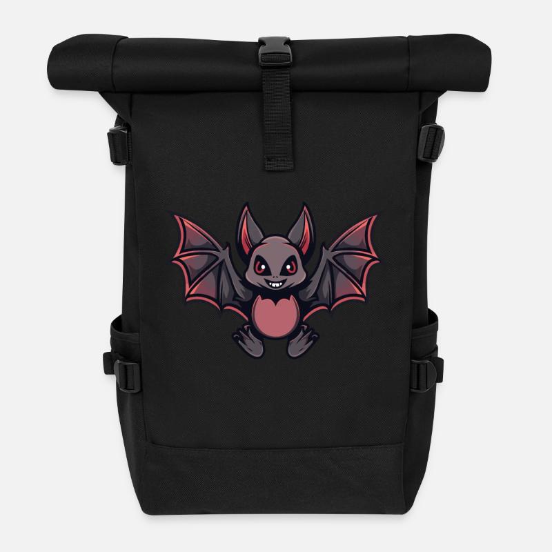 fledermaus comic - Rolltop Rucksack - Schwarz