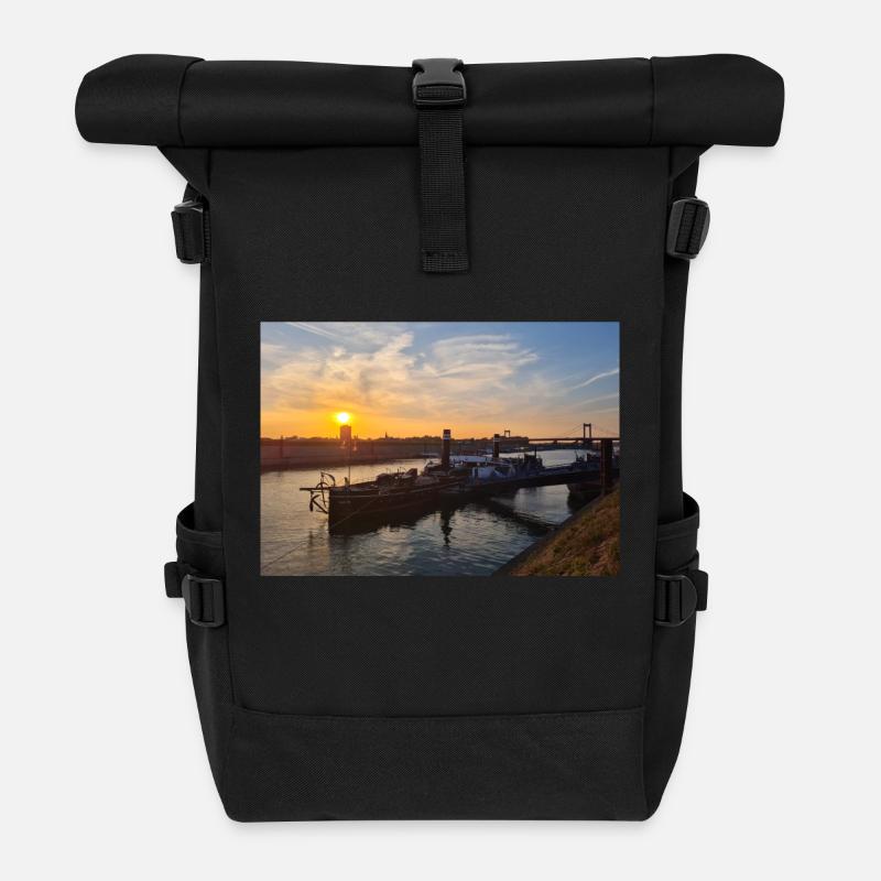 Duisburg Ruhrort (Poster) - Rolltop Rucksack - Schwarz