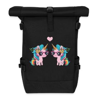 unicorn love - Rolltop Rucksack - Schwarz - Vorne
