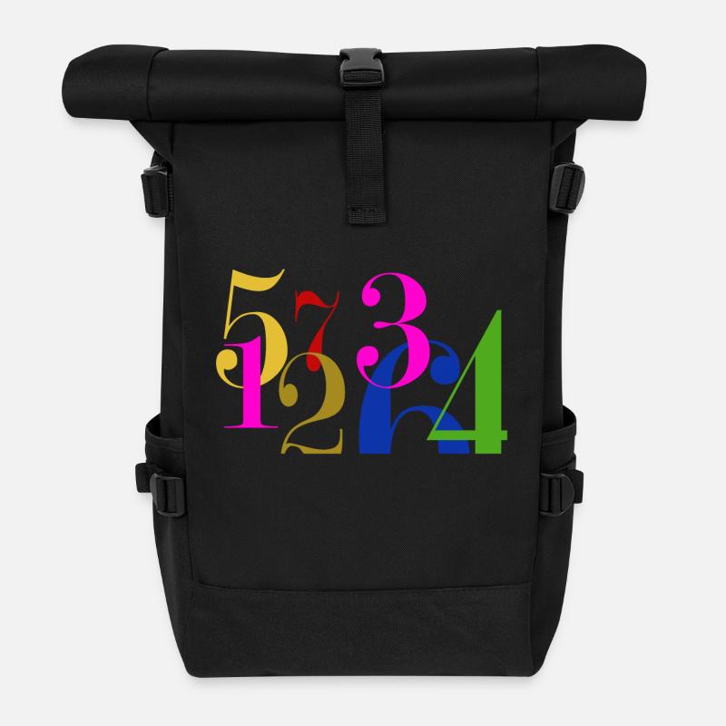 Piles de chiffres - Sac à dos roll top - noir