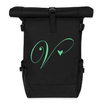 Monogram V Heart Vine - Roll Top Backpack - black - Front