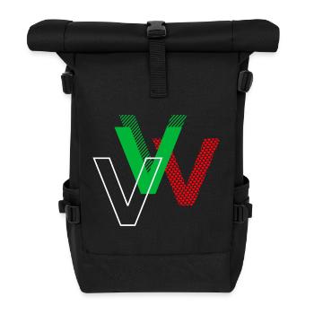 Lettre V - Sac à dos roll top - noir - Devant