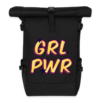 Girl Power Design Geschenk - Rolltop Rucksack - Schwarz - Vorne