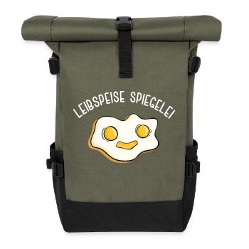 Spiegelei Leibspeise Kochen Lieblingsgericht Eier - Rolltop Rucksack - Olive/Schwarz - Vorne
