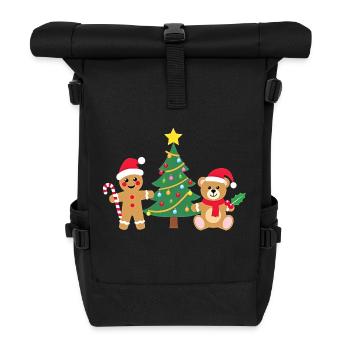 Süße Kleine Santa's Friends Weihnachtsbaum - Rolltop Rucksack - Schwarz - Vorne