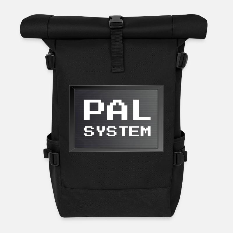 Retrogaming - PAL-System - Rolltop Rucksack - Schwarz
