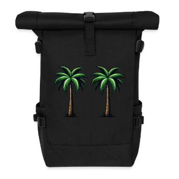Palmiers - Sac à dos roll top - noir - Devant