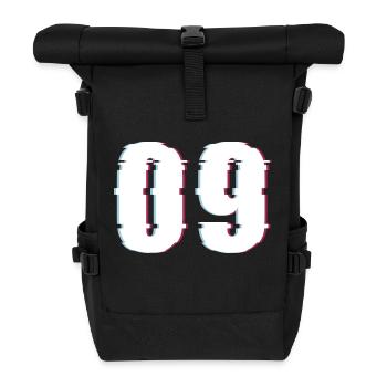 Neuf 9 Effet de nombre Nombre déformé - Sac à dos roll top - noir - Devant