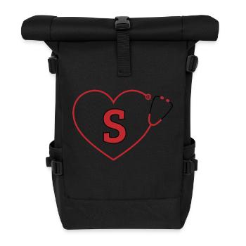 Letter Stethoscope - Roll Top Backpack - black - Front